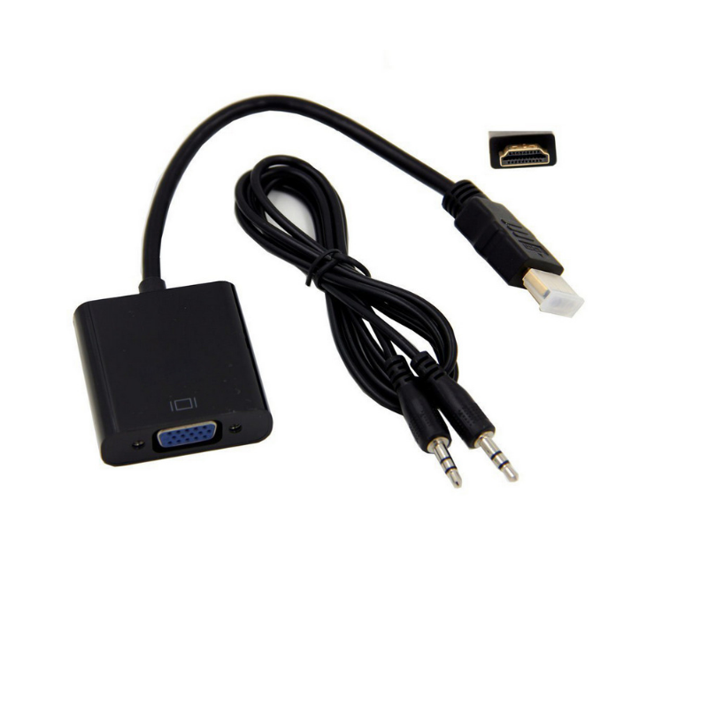  VGA a HDMI, gana 1080P Full HD Mini VGA a HDMI convertidor  adaptador de audio y vídeo Caja con cable USB y 3.5 mm Puerto de audio  cable HDTV de apoyo